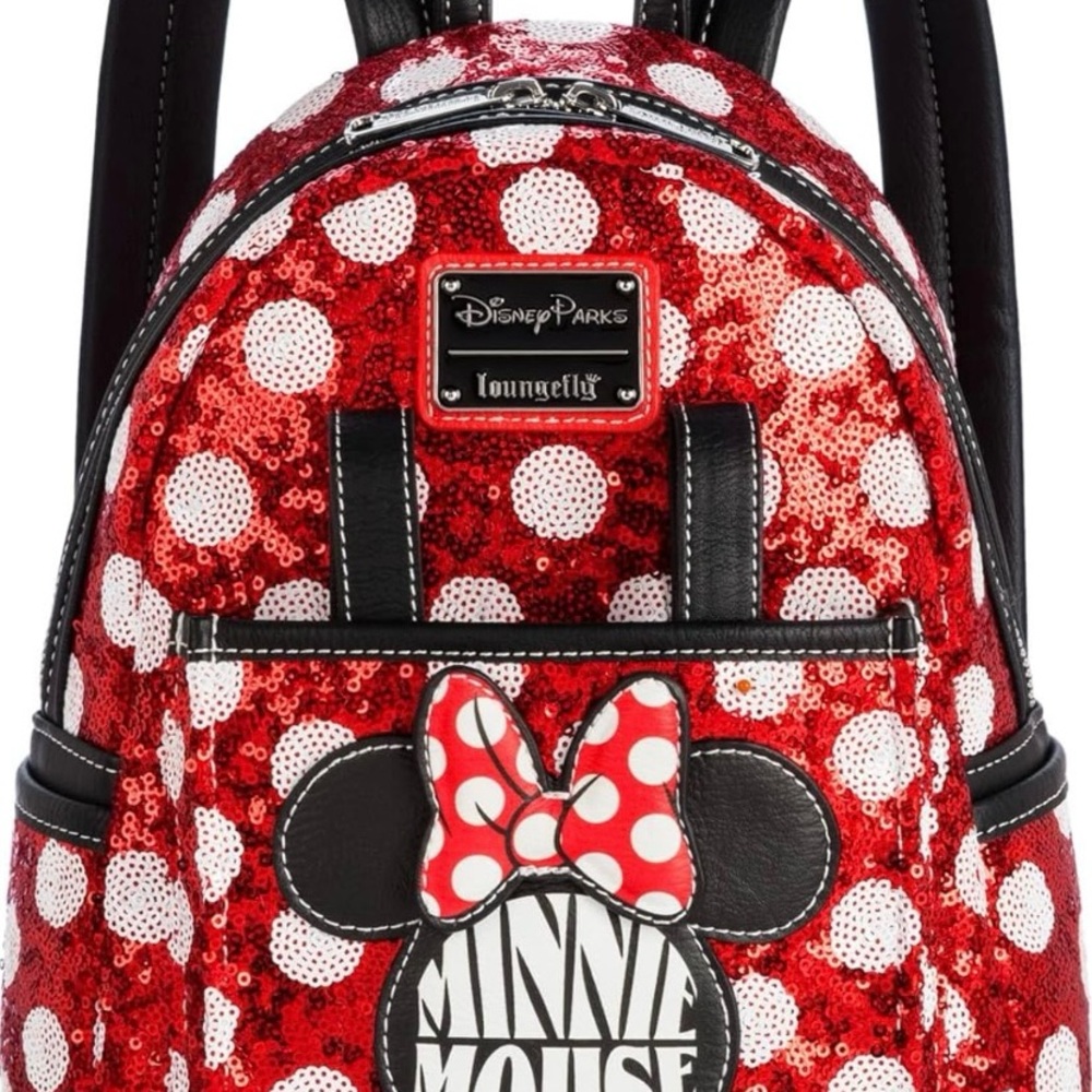 Disney Loungefly Minnie Mouse Red Sequin Backpack